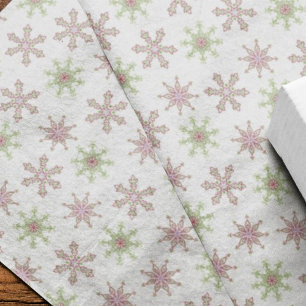 Christmas Holiday Modern Cute Red Green Snowflakes Seidenpapier