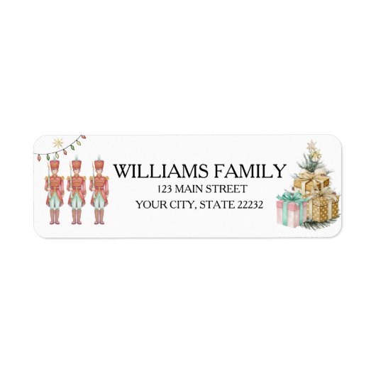Christmas Holiday Nutcracker Address Label (Vorne)
