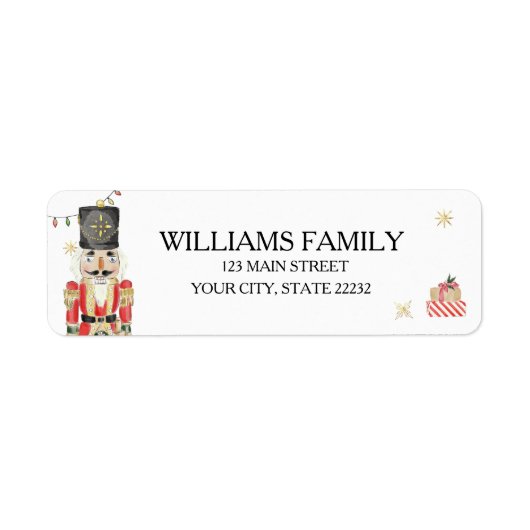 Christmas Holiday Nutcracker Address Label (Vorne)