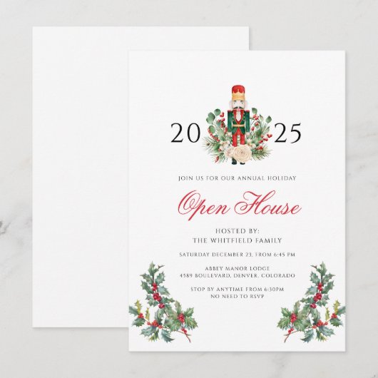 Christmas Holiday Nutcracker Open House Party Einladung (Vorne/Hinten)