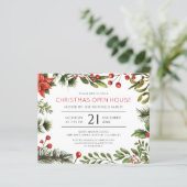 Christmas Holiday Open House Party Invitation (Stehend Vorderseite)