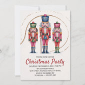 Christmas Holiday Party Nutcracker Gold Glitter    Einladung (Vorderseite)