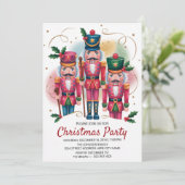 Christmas Holiday Party Nutcracker Gold Glitter Einladung (Stehend Vorderseite)