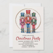 Christmas Holiday Party Nutcracker Gold Glitter    Einladung (Vorderseite)
