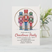 Christmas Holiday Party Nutcracker Gold Glitter    Einladung (Stehend Vorderseite)