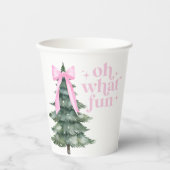 Christmas Holiday Party Oh What Fun Pink Pappbecher (Vorderseite)