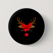 Christmas Holiday Party Santa Claus Rudolph The Re Button (Vorderseite)
