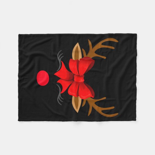 Christmas Holiday Party Santa Claus Rudolph The Re Fleecedecke (Vorderseite (Horizontal))