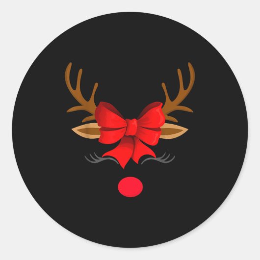 Christmas Holiday Party Santa Claus Rudolph The Re Runder Aufkleber (Vorderseite)