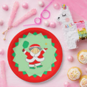 Christmas Holiday Pickleball Party Pappteller (Party)