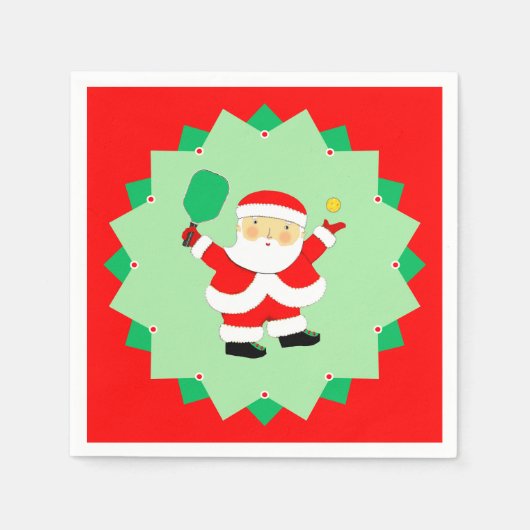 Christmas Holiday Pickleball Party Serviette (Vorderseite)