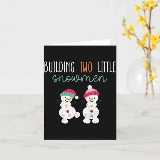 Christmas Holiday Pregnancy Announcement For Twin Karte (Gelbe Blume)