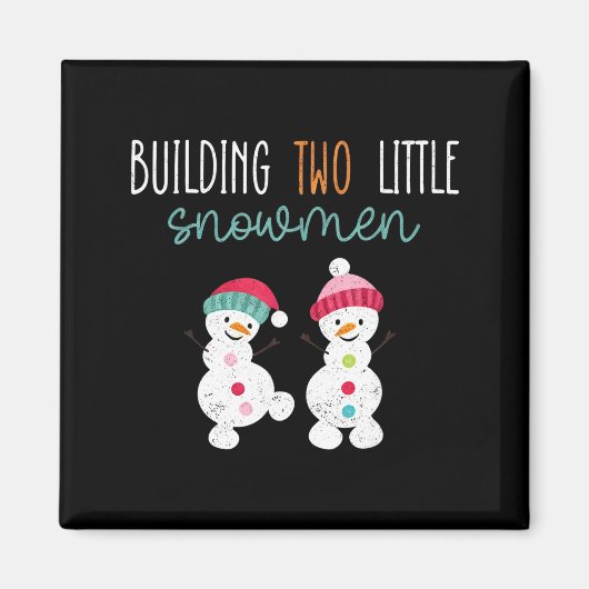 Christmas Holiday Pregnancy Announcement For Twin Magnet (Vorne)