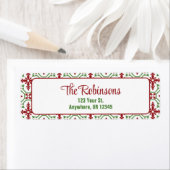 Christmas Holiday Red & Green Snowflake Address (Insitu)