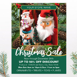 Christmas Holiday Sale Custom Photo Green Business Flyer