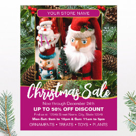 Christmas Holiday Sale Custom Photo Pink Business Flyer