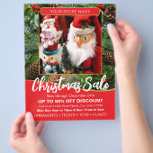 Christmas Holiday Sale Custom Photo Red Business Flyer (Hand)