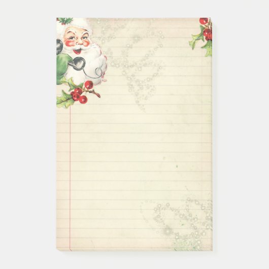 Christmas Holiday Santa Note Paper Pad Post-it Klebezettel (Vorderseite)