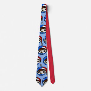 CHRISTMAS HOLIDAY SANTA SLOTH SLOTHMAS KRAWATTE