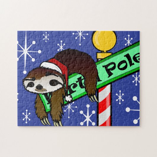 CHRISTMAS HOLIDAY SANTA SLOTH SLOTHMAS PUZZLE (Horizontal)