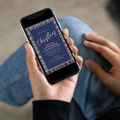 Christmas Holiday Simple Navy Blue Winter Plaid Einladung