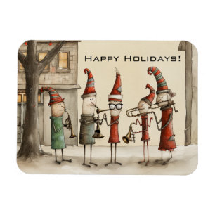 Christmas Holiday Street Musicians Magnet