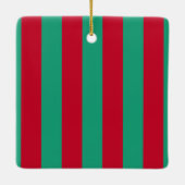 Christmas Holiday Striped Custom Photograph Modern Keramikornament (Rückseite)