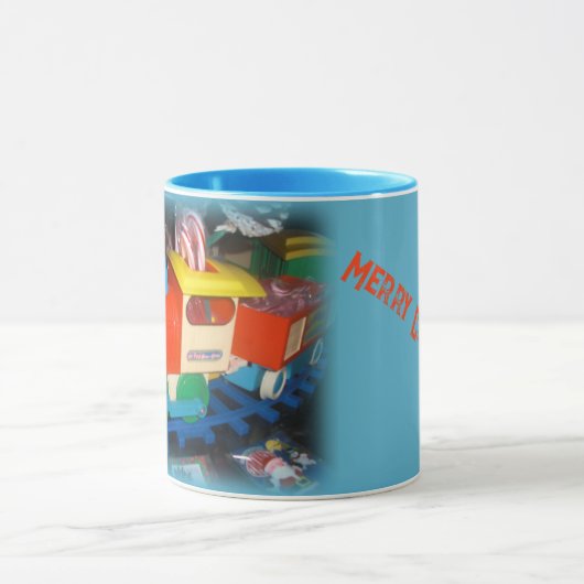 Christmas Holiday Toy Train Customize Personalize Tasse (Zentrum)