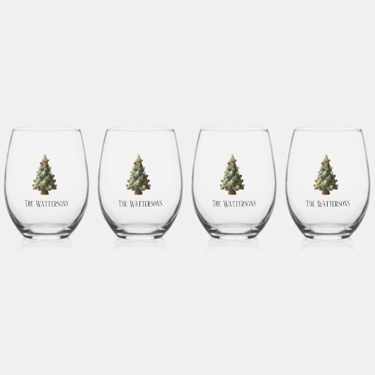 Christmas Holiday Weinglas Ohne Stiel (Vorderseite)