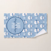 CHRISTMAS HOLIDAY WINTER SNOWMEN CUSTOM MONOGRAM BADHANDTUCH SET (Handtuch)
