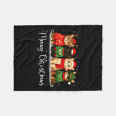Christmas Holiday Xmas Meowy Christmas Funny Cat S Fleecedecke (Vorderseite (Horizontal))