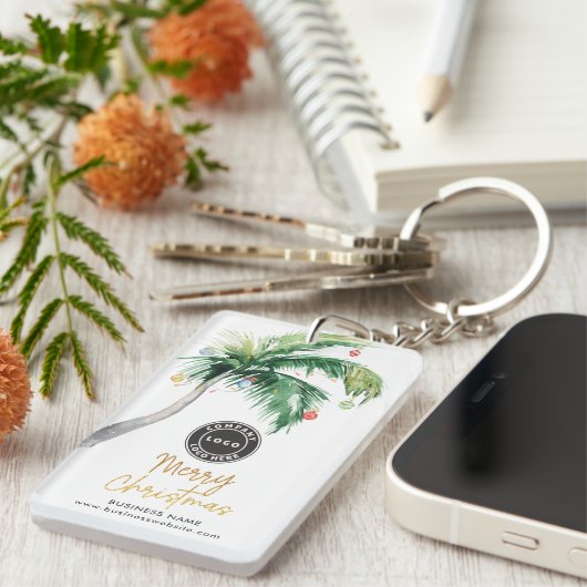 Christmas Holidays Coastal Palm Tree Swag Schlüsselanhänger (Vorderseite rechts)