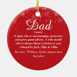 Christmas Holidays Dad, Daddy, Father Definition Keramik Ornament