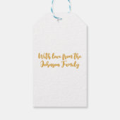 Christmas Holidays - Red, Green & Gold Stripes Geschenkanhänger (Rückseite)