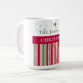 Christmas Holidays - Red, Green & Gold Stripes Kaffeetasse (Vorderseite Links)