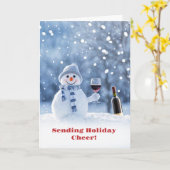 Christmas Holidays Wine and Snowman Cute Karte (Gelbe Blume)