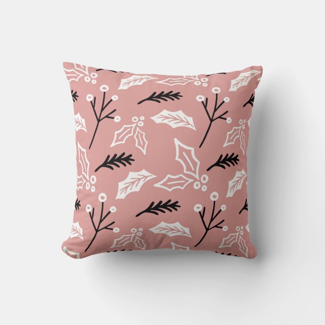 Christmas Hollies Throw Kissen (Vorderseite)