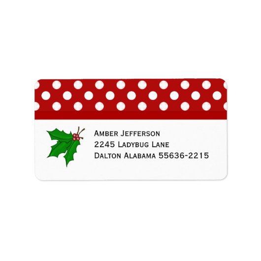 Christmas Holly Address Labels Adressaufkleber (Vorne)