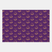 Christmas Holly, Baubles und Holly auf Lila Geschenkpapier Set (Vorderseite 3)