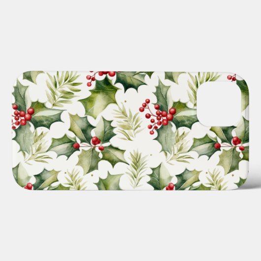 Christmas Holly Berries Case-Mate iPhone Hülle (Rückseite (Horizontal))