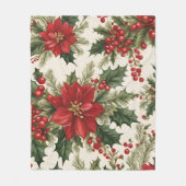 Christmas Holly & Berries Fleece Blanket (Vorderseite)