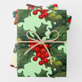 Christmas Holly Berries Geschenkpapier Set (Beispiel)