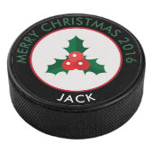 Christmas Holly & Berries Hockey Puck (3/4)