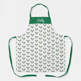 Christmas Holly Berries Muster Personalisiert Schürze
