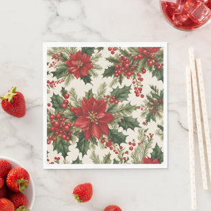 Christmas Holly & Berries Paper Napkin Serviette