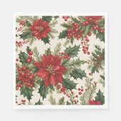 Christmas Holly & Berries Paper Napkin Serviette (Vorderseite)