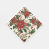 Christmas Holly & Berries Paper Napkin Serviette (Ecke)