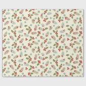 Christmas Holly Berries & Pine Seamless Pattern Geschenkpapier (Flach)