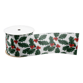Christmas Holly Berries Satinband