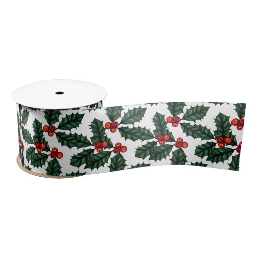 Christmas Holly Berries Satinband (Spule)